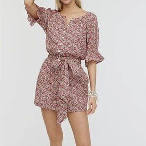 J. CREW Liberty of London Fabric Belted Romper Betsy Ann Floral, Size S Small